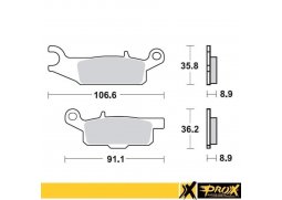 PROX brzdové destičky KH446 YAMAHA YFM 550 GRIZZLY 11-14, YFM 700 GRIZZLY 07-18 zadní pravý