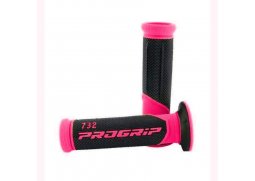 PROGRIP gripy PG732 ROAD (22+25mm, délka 125mm) barva růžová fluo/černá (dvoudílné) (732-297) (PG732/12)