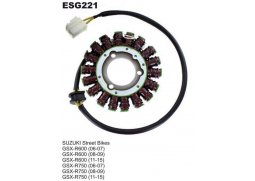 ELECTROSPORT Stator (vinutí) alternátoru SUZUKI GSX-R 600 06-16, GSX-R 750 06-17