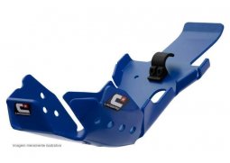 CROSSPRO kryt motoru a zadního tlumiče (PRO-LINK) plastový DTC ENDURO KTM SX 250/300 17-18, HUSQVARNA TE250/300 17-19 barva modrá