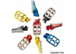 ACCEL stupačky KTM SX/SXF/EXC/EXC-F 02-15, nastavitelná šířka, barva černá, (sada 2 kusů)