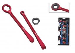 ACCEL sada montpáky (23+24cm) ALU7075 kované, s klíčem 10,13,27,32 mm barva červená