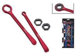 ACCEL sada montpáky (23+24cm) ALU7075 kované, s klíčem 10,13,22,27,32 mm barva červená