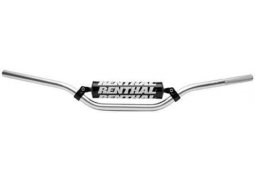 RENTHAL řídítka 7/8 CALA 22mm MX HANDLEBAR SILVER CR HIGH/RICKY JOHNSON PADDED, barva stříbrná s hrazdou HONDA CRF250X rok 04-19