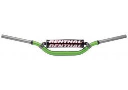 RENTHAL řídítka 1,1/8 CALA 28,6mm MX TWINWALL HANDLEBAR GREEN REED / WINDHAM PADDED, barva zelená s protektorem KAWASAKI KX125 rok 78-19