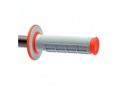 RENTHAL gripy MX DUAL COMPOUND 1/2 WAFFLE, dvoudílné, barva šedá/červená