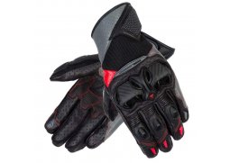 Rebelhorn FLUX II černé šedé fluo červené kožené rukavice na motorku