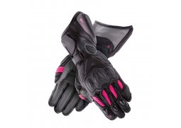 Rebelhorn REBEL LADY černé růžové dámské kožené rukavice na motorku
