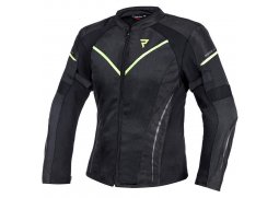 Rebelhorn FLUX LADY černá fluo žlutá dámská textilní bunda na motorku