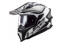 LS2 MX701 EXPLORER ALTER MATT BLACK WHITE enduro přilba na motorku