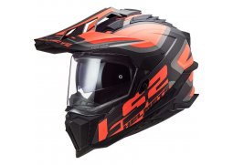 LS2 MX701 EXPLORER ALTER MATT BLACK FL.ORANGE enduro přilba na motorku