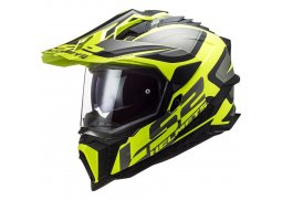 LS2 MX701 EXPLORER ALTER MATT BLACK H-V YELLOW enduro přilba na motorku