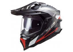 LS2 MX701 C EXPLORER FRONTIER G.TITANIUM RED enduro přilba na motorku