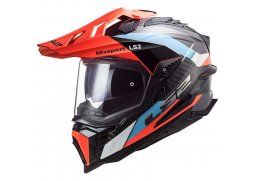 LS2 MX701 C EXPLORER FRONTIER G.BLUE FL.ORANGE enduro přilba na motorku