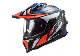LS2 MX701 C EXPLORER FOCUS G.BLUE WHITE RED enduro přilba na motorku
