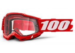100% MX brýle ACCURI 2 Enduro Moto brýle červené, čiré Dual plexi