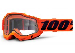 100% MX brýle ACCURI 2 Enduro Moto brýle Orange, čiré Dual plexi