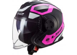 LS2 OF570 VERSO MARKER MATT BLACK VIOLET otevřená přilba na motorku