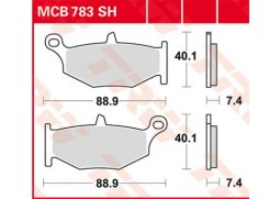 TRW MCB783SH sintrované brzdové destičky na motorku