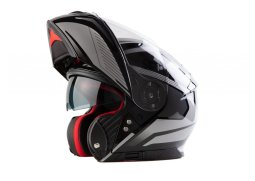 MAXX HELMETS -FF 950 Helma s vyklápěcím integrálem černostříbrná