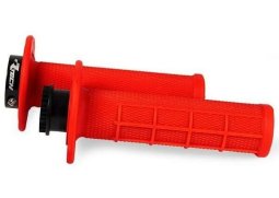 RACETECH 2022 gripy r20 lock-on (22+25mm) barva neon červená + 3 adaptéry