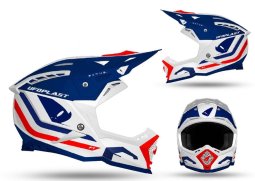 UFO 2023 helma na motokros ECHUS barva bílá / modrá / oranžová
