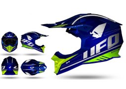 UFO 2023 helma na motokros INTERPID barva modrá / fluo žlutá / bílá