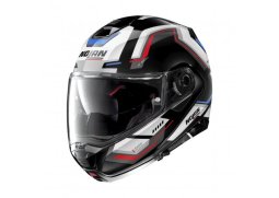 NOLAN vyklápěcí helma N100-5 Upwind Glossy Black N-Com 63 modrá / červená