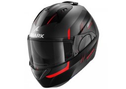 SHARK EVO-ES KRYD MAT černá/červená překlápěcí helma