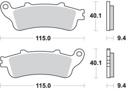 SBS brzdové destičky KH281 STREET EXCEL/RACING sintrované 













