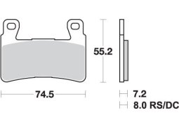 SBS brzdové destičky KH265 RACING DUAL CARBON












