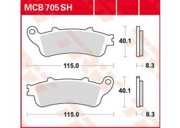 TRW MCB705SH sintované brzdové destičky na motorku