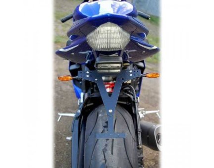 Držák SPZ YAMAHA R6 06-16, nastavitelný, černý, s držákem odrazky