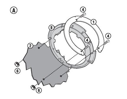 Kappa BF19K redukce pro montáž TANKLOCK tankvaku na víčko nádrže motorky pro BMW G 650 GS (11-17) BMW G 650 GS rok 11-17