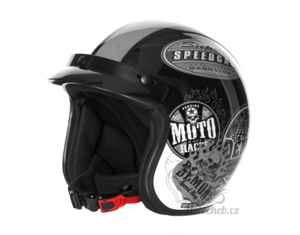 Stealth HD320 otevřená helma černobílá, přilba na motorku