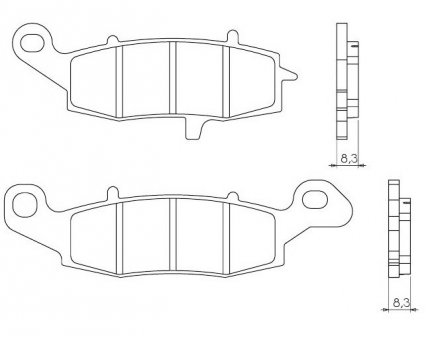 Brenta FT4092 (levý přední kotouč) přední sintrované brzdové destičky na motorku KAWASAKI ER - 6F 650 rok 06-13