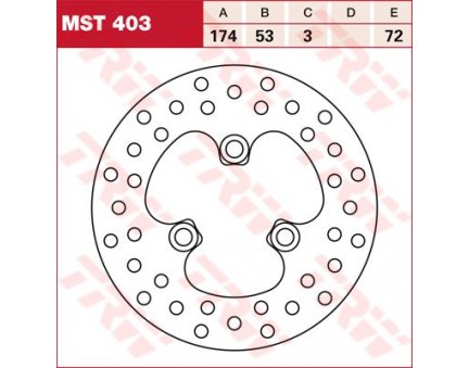 TRW MST403 brzdový kotouč, přední HONDA ATV TRX 250 EX SPORTRAX rok 01-07