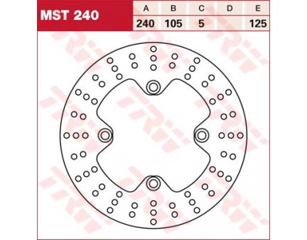 TRW MST240 brzdový kotouč, zadní HONDA XL 600 V TRANSALP rok 87-04