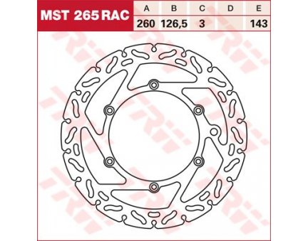 TRW MST265RAC brzdový kotouč, přední KTM EXC 125 rok 98-12