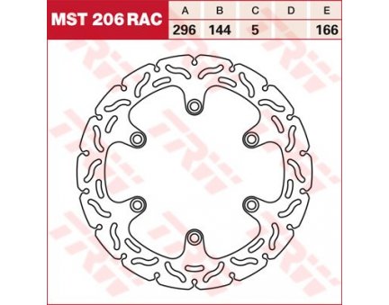 TRW MST206RAC brzdový kotouč, přední HONDA NTV 650 V 2 DEAUVILLE rok 02-05