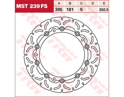 TRW MST239FS brzdový kotouč, přední BMW R 1200 GS ADVENTURE rok 06-15