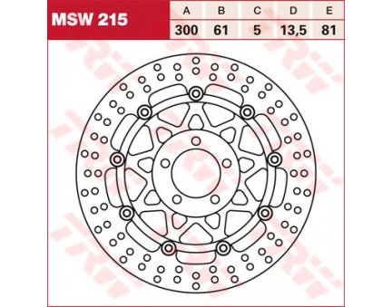 TRW MSW215 brzdový kotouč, přední KAWASAKI ZX 6R 636 NINJA rok 2002