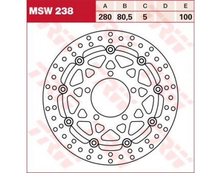 TRW MSW238 brzdový kotouč, přední KAWASAKI ZX 6R 636 NINJA rok 03-04