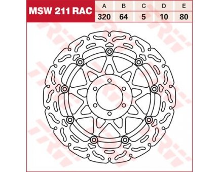 TRW MSW211RAC brzdový kotouč, přední BMW G 650 X MOTO rok 07-10