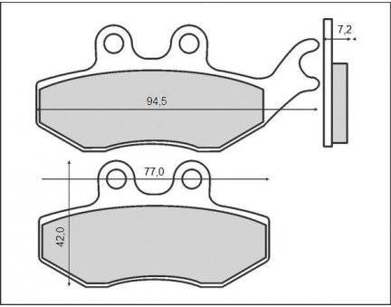 Brenta FT3043 přední organické brzdové destičky na motorku RIEJU RS2 125 NKD rok 06-07