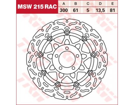 TRW MSW215RAC brzdový kotouč, přední KAWASAKI ZX 6R 636 NINJA rok 2002