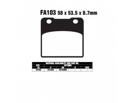 EBC FA103 V organické V brzdové destičky pro motorku