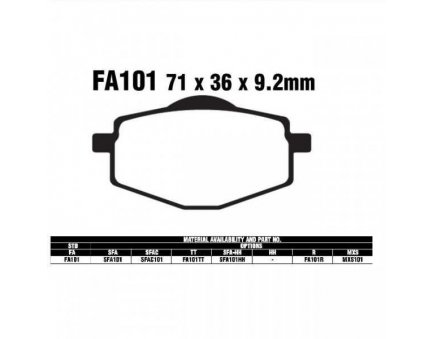 EBC FA101 R sintrované brzdové destičky pro motorku