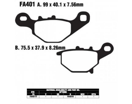 EBC FA401 TT karbonové brzdové destičky pro motorku