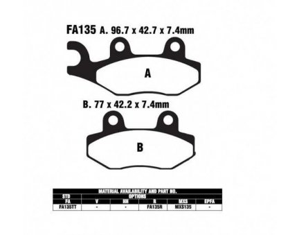 EBC FA135 TT = FA202 karbonové brzdové destičky pro motorku